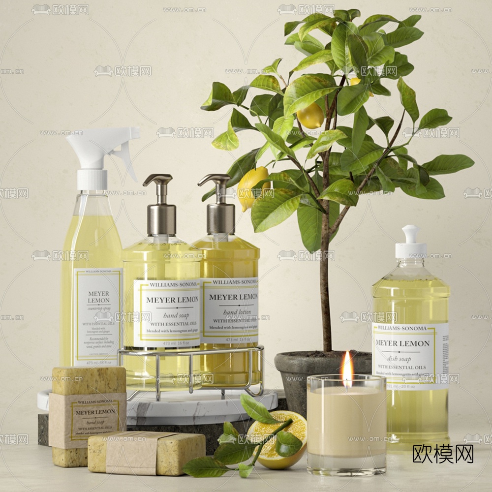 现代卫浴洗漱用品3d模型下载（渲染图2）