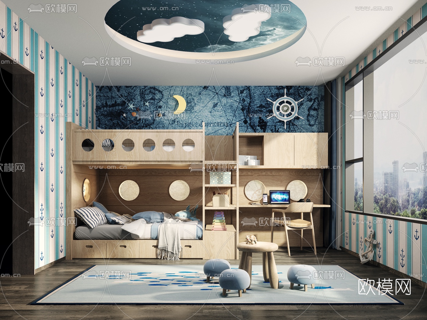 地中海小孩房3d模型下载