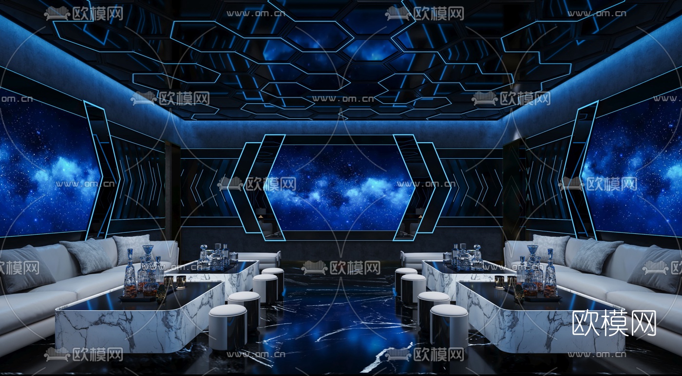 现代KTV包房3d模型下载（渲染图2）
