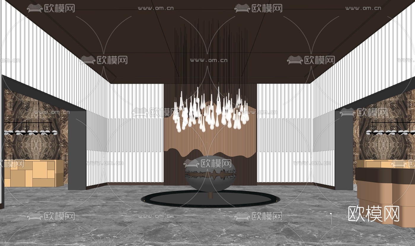 现代售楼处接待厅su模型