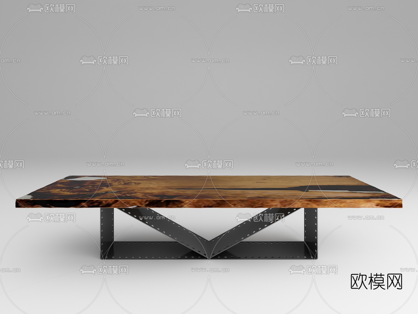 意大利Riva1920品牌 现代铁质电影胶带餐桌3d模型下载（渲染图1）