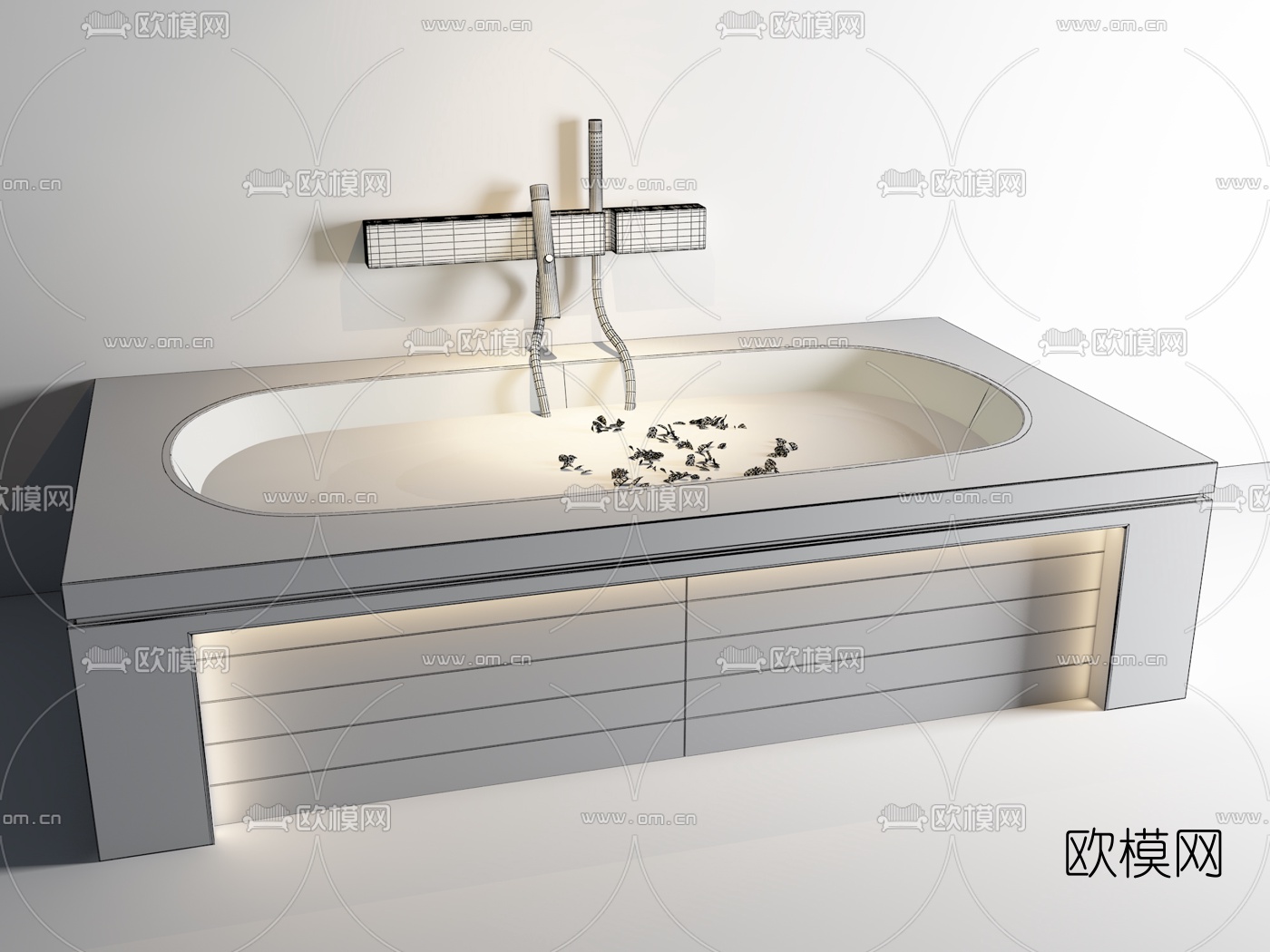 现代浴缸3d模型下载（渲染图2）