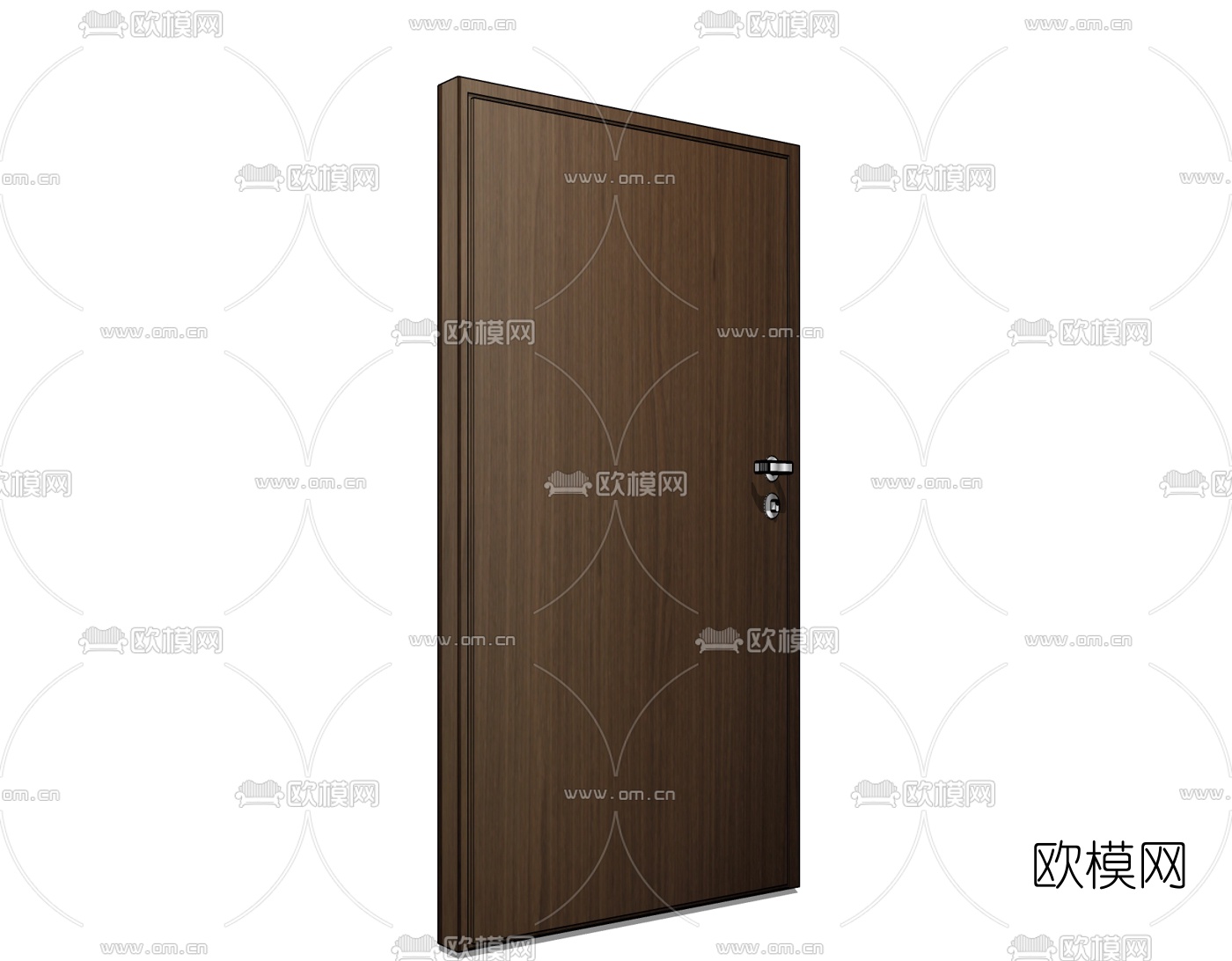 现代实木平开门免费su模型下载