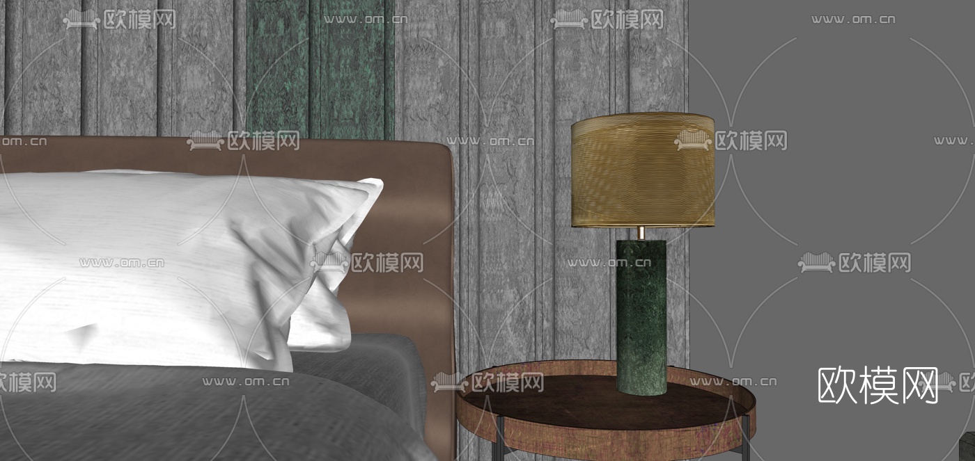 现代轻奢客餐厅su模型下载（渲染图10）