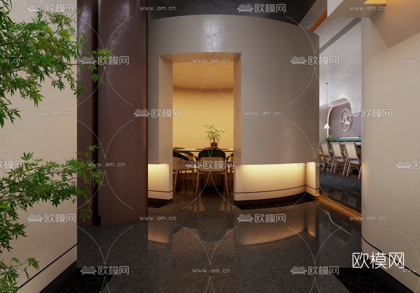 侘寂主题餐厅3d模型