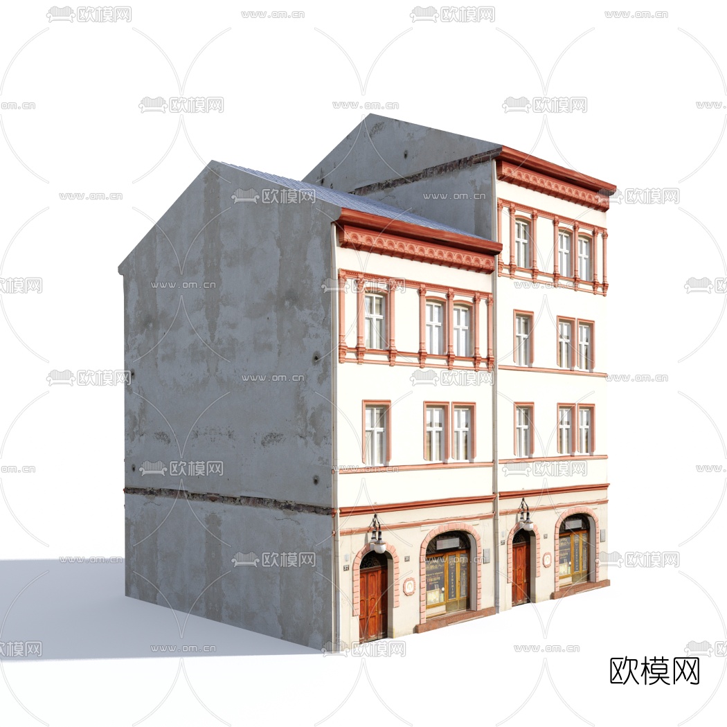 欧式住宅建筑外观3d模型下载（渲染图4）
