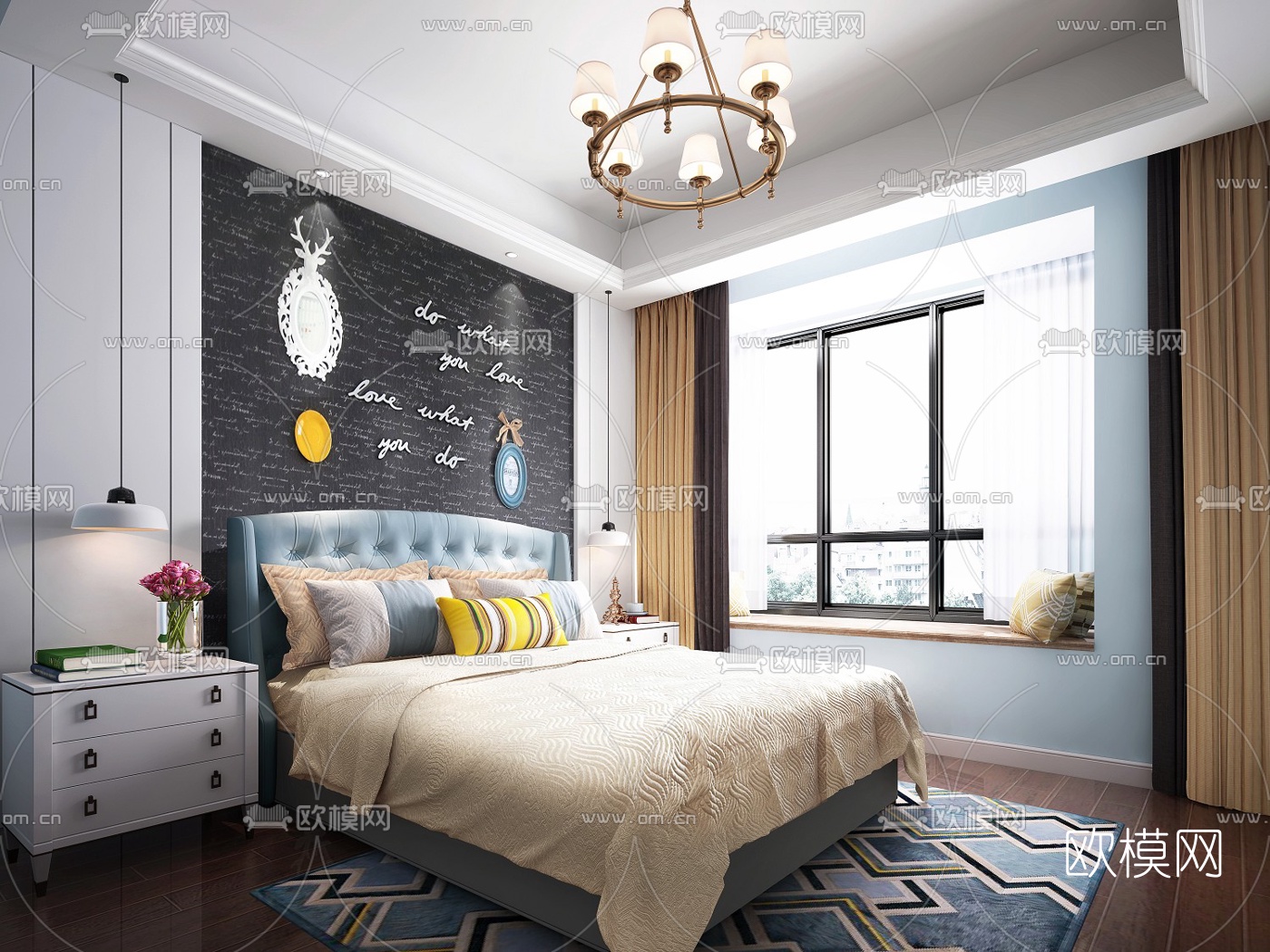 地中海卧室3D模型下载