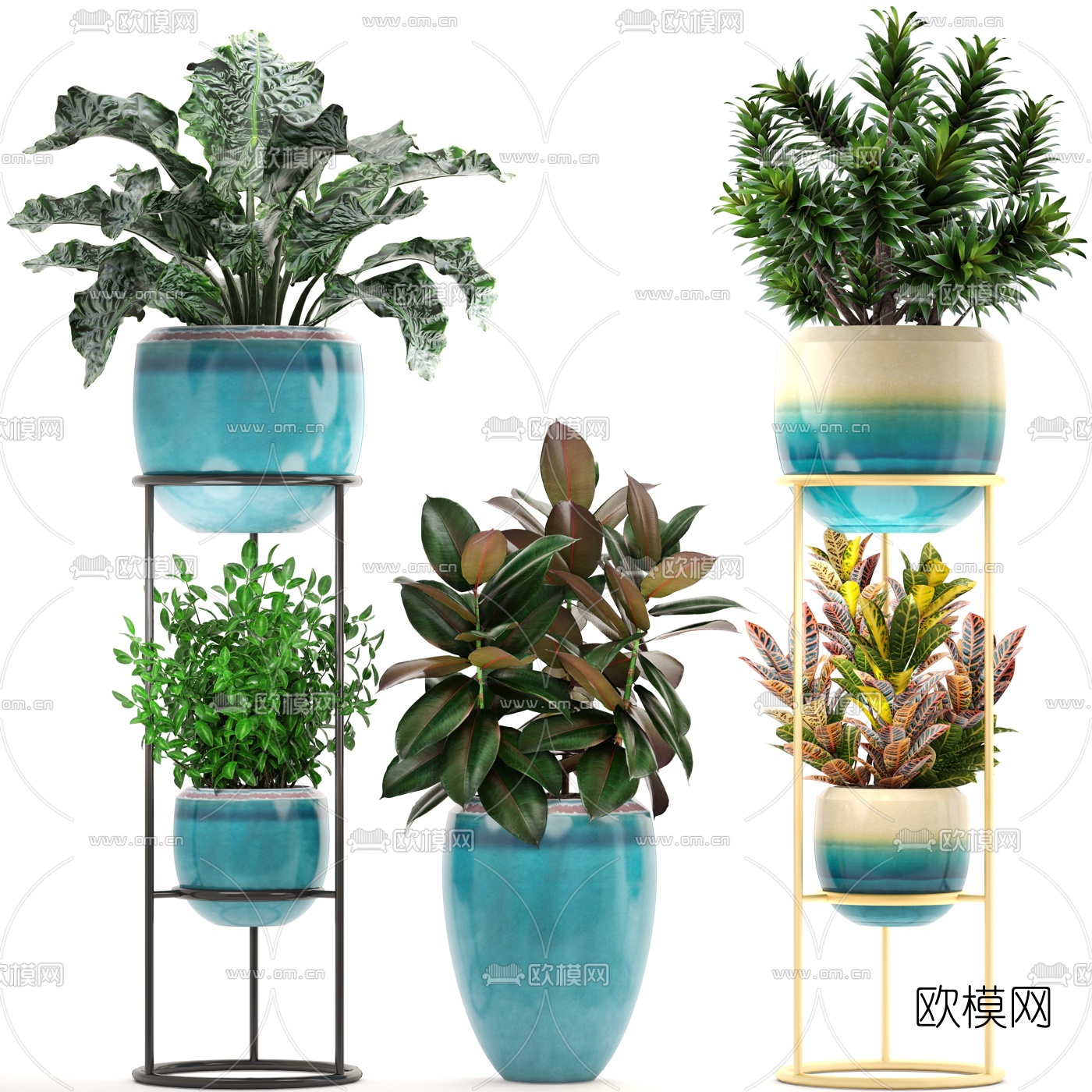 现代绿植盆栽3D模型