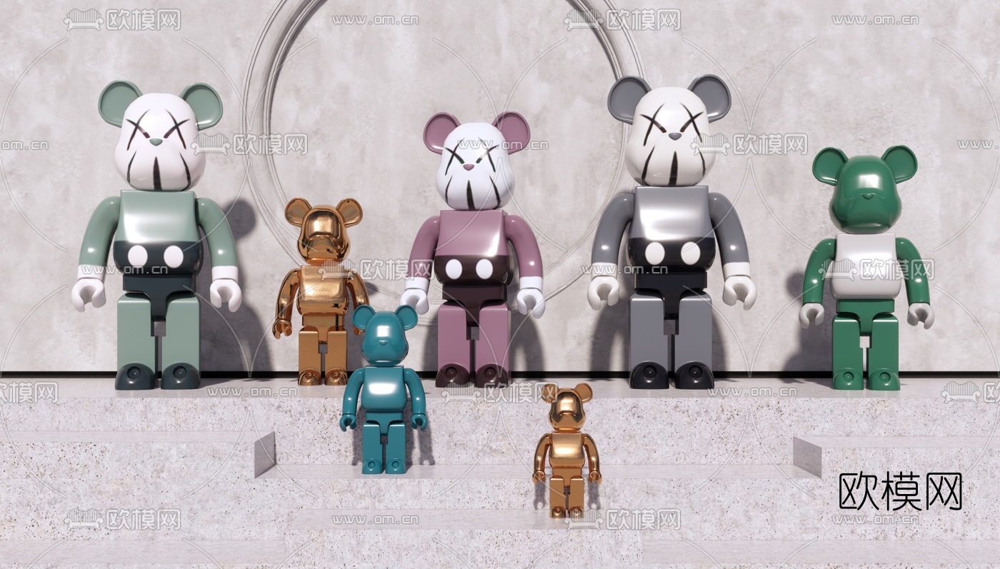 现代暴力熊公仔su模型下载（渲染图1）