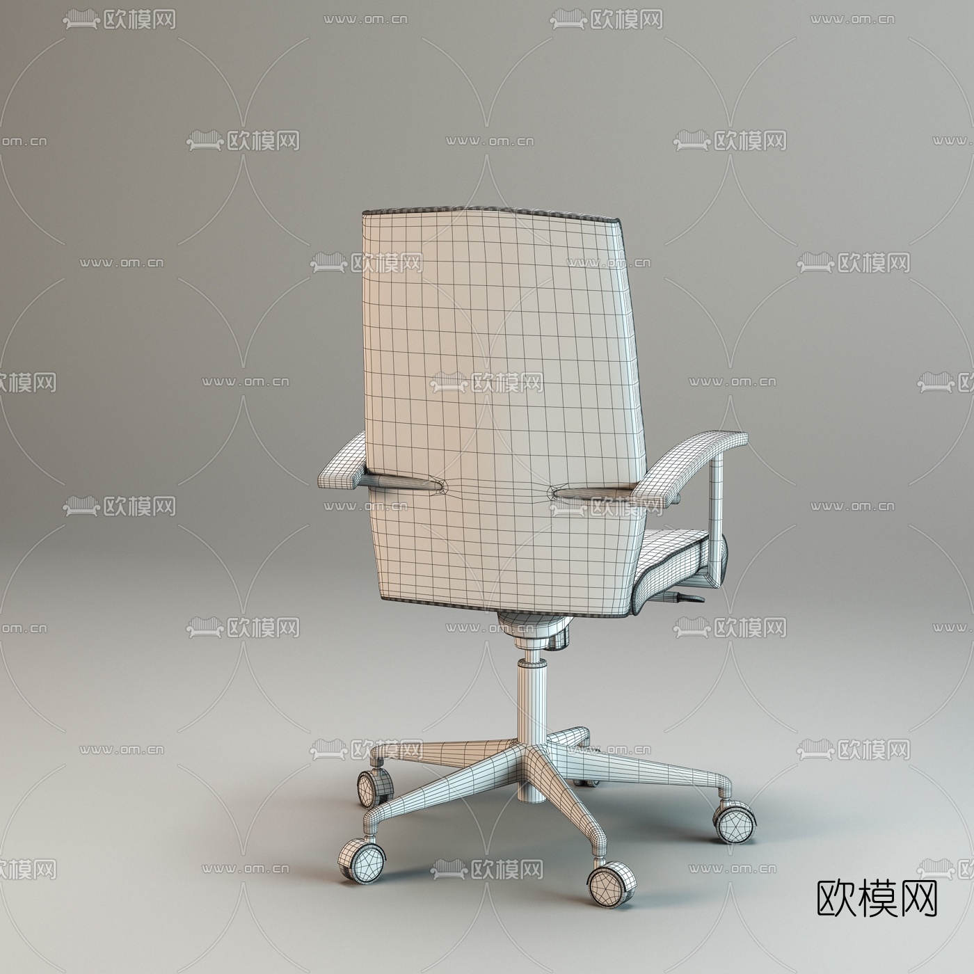 波兰 profim现代皮革办公椅组合3d模型