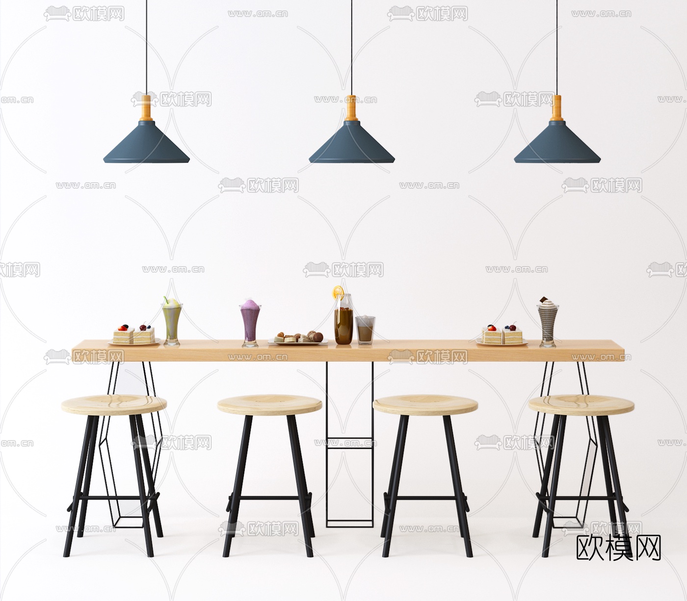 北欧吧台3d模型下载