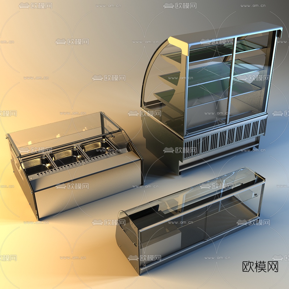 现代食品展示柜冷藏柜3d模型