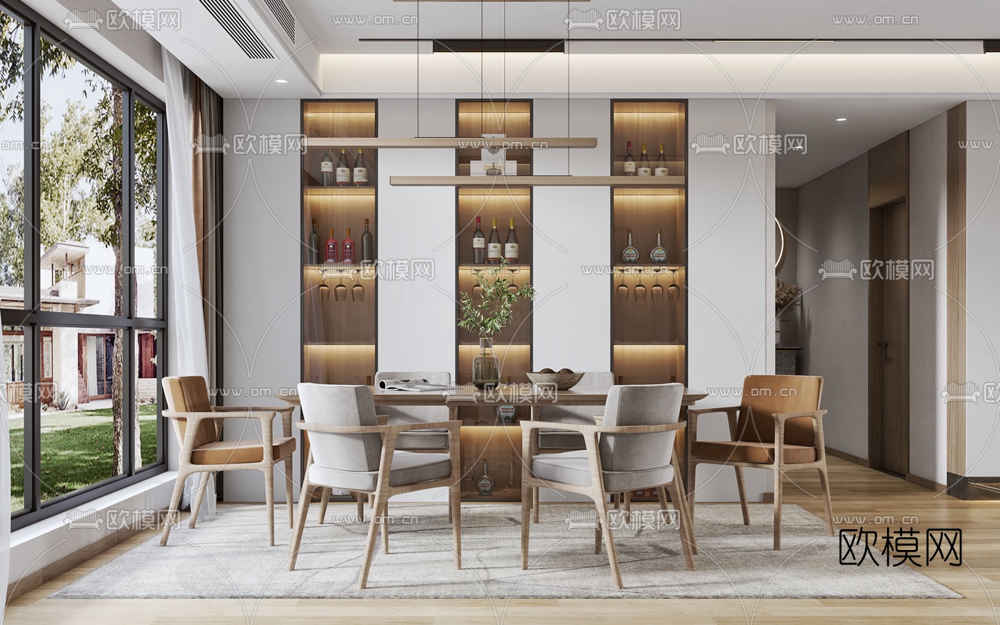 北欧餐厅3d模型下载（渲染图1）