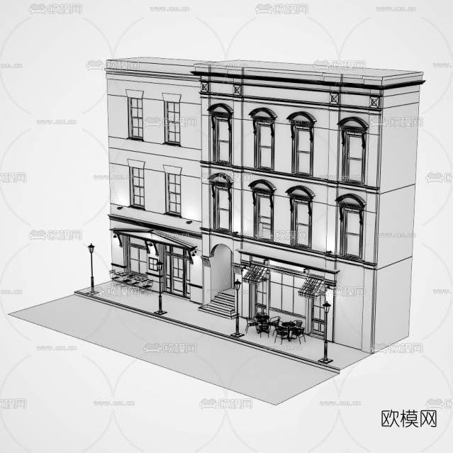 欧式建筑门头3D模型