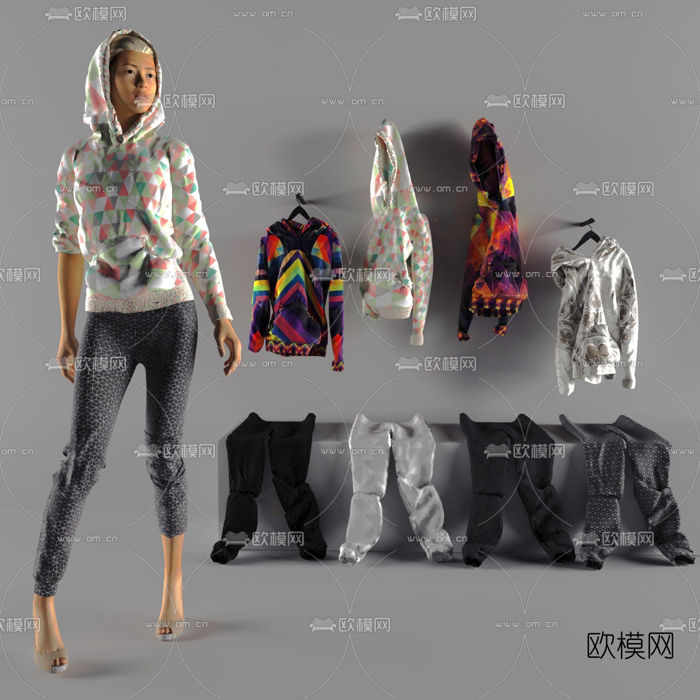 现代人物模特免费3d模型