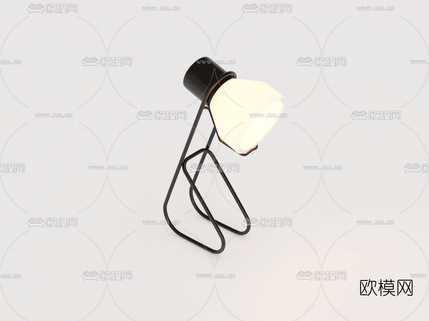 现代简约台灯组合3d模型下载（渲染图3）