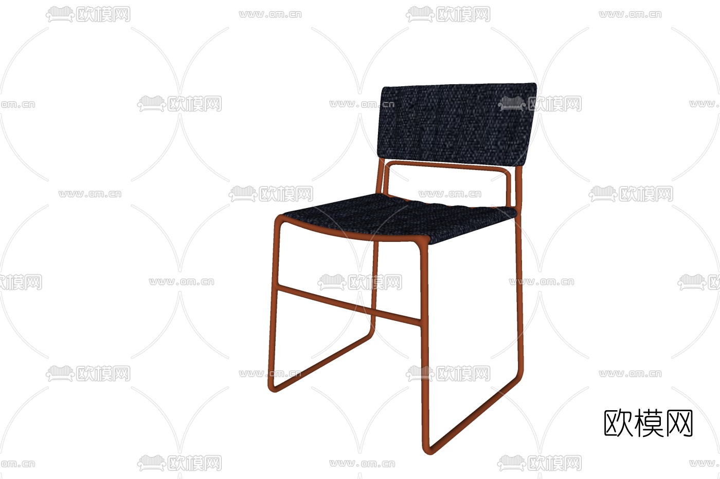 现代金属单椅su模型下载