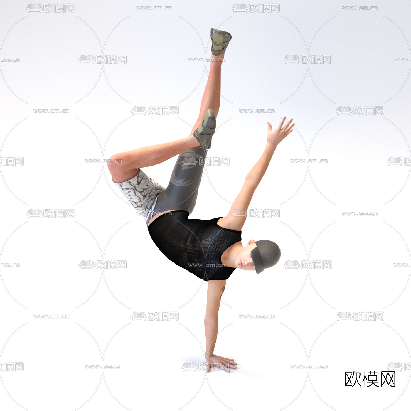 现代人物男人青年街舞人3d模型