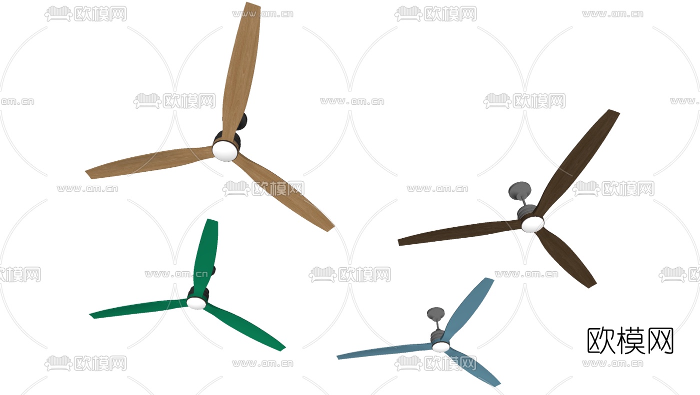 现代风扇su模型下载（渲染图2）
