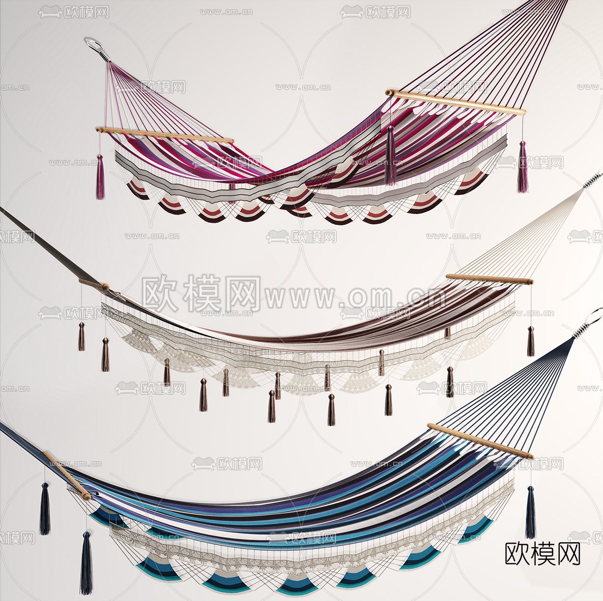 现代单人吊床3D模型