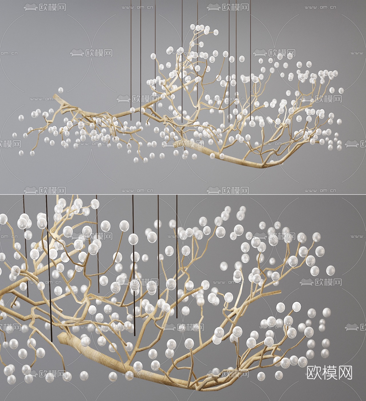 北欧树枝吊灯3d模型下载
