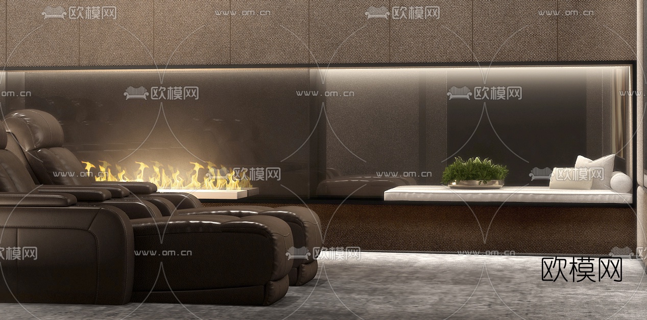 现代影音室3d模型