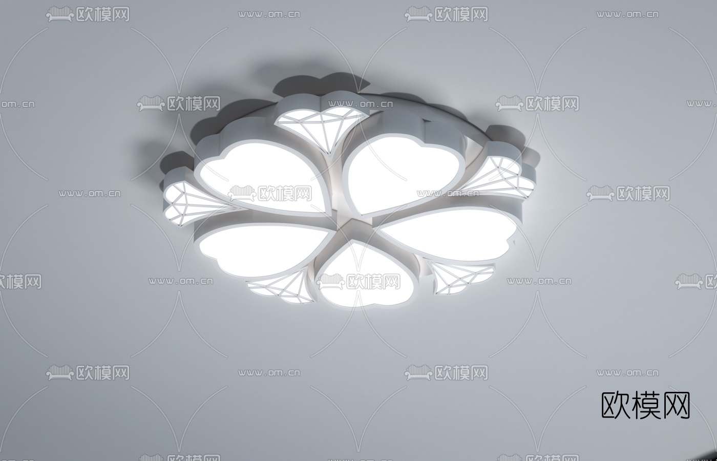 现代花形吸顶灯3D模型