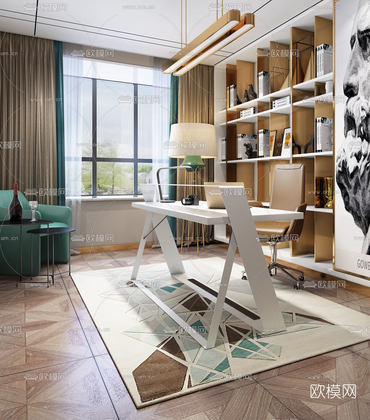 后现代书房3d模型