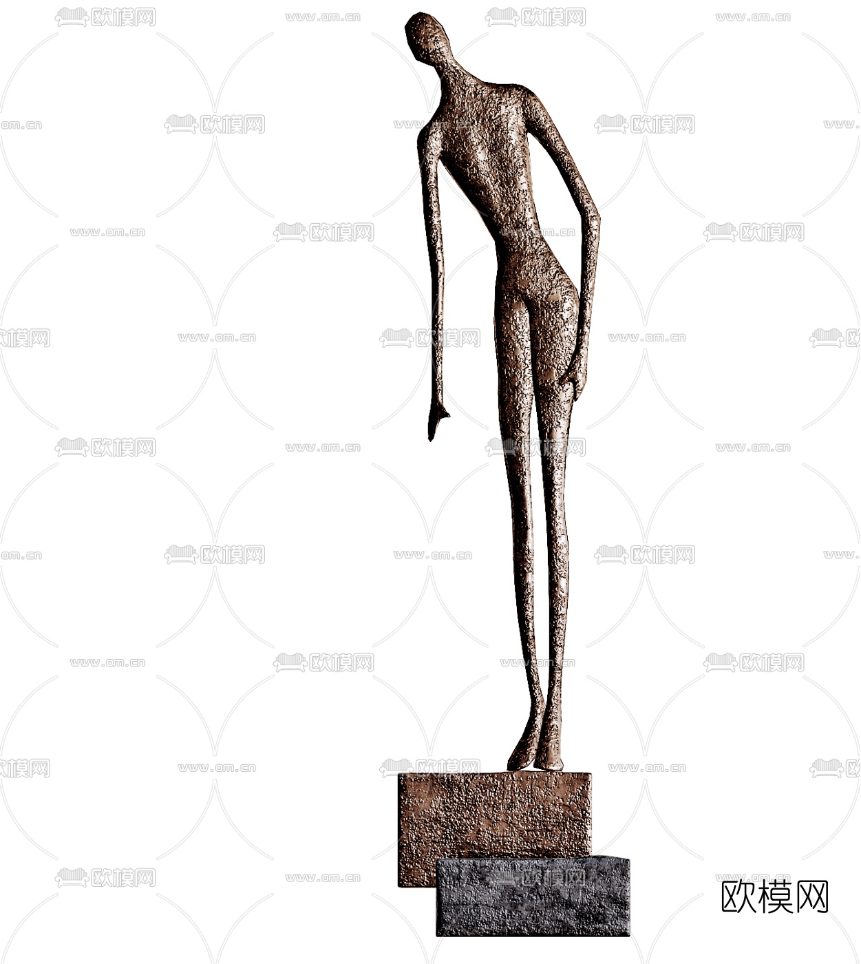 现代人物雕塑摆件3d模型