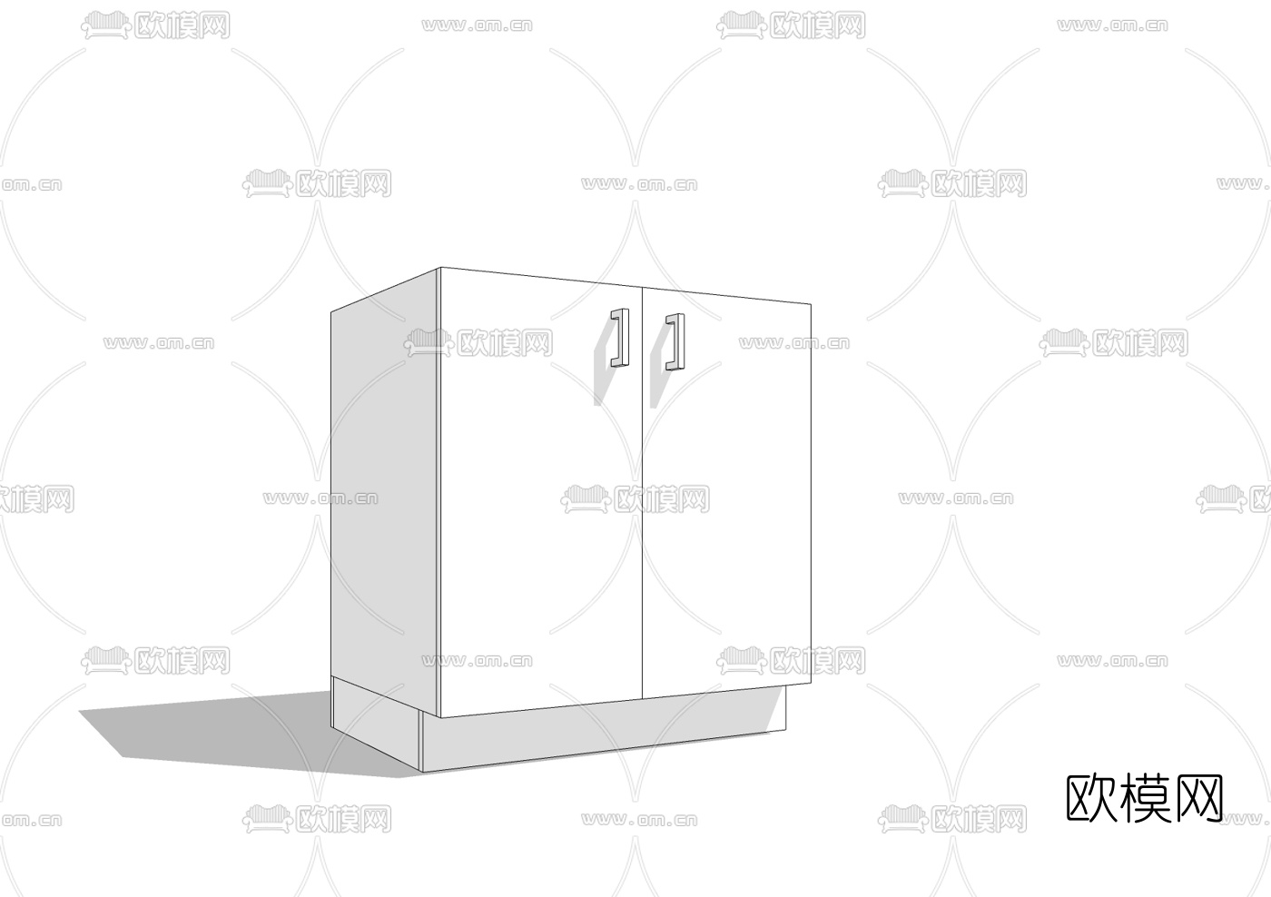 现代壁柜免费su模型下载