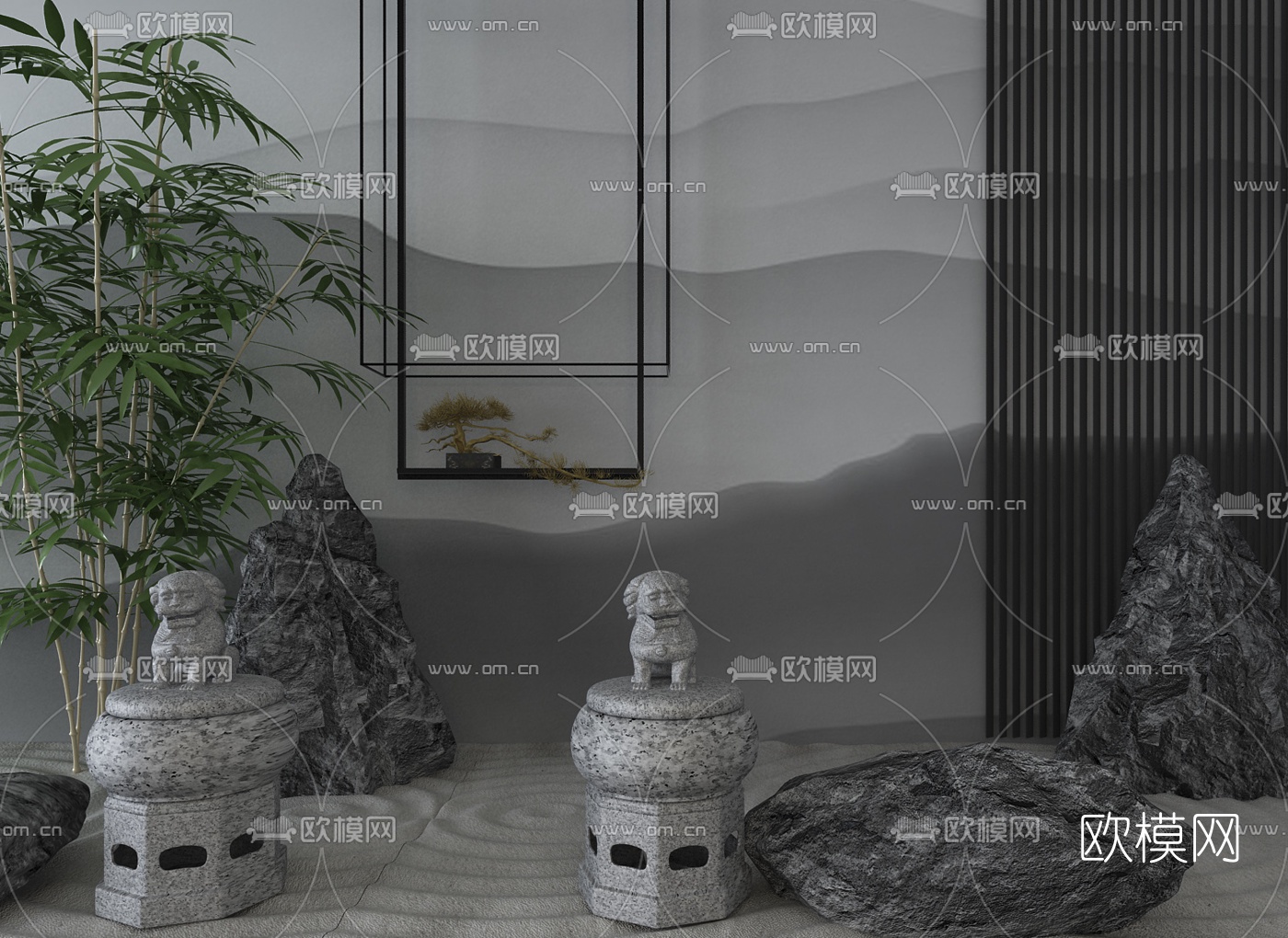 中式园艺小品3D模型