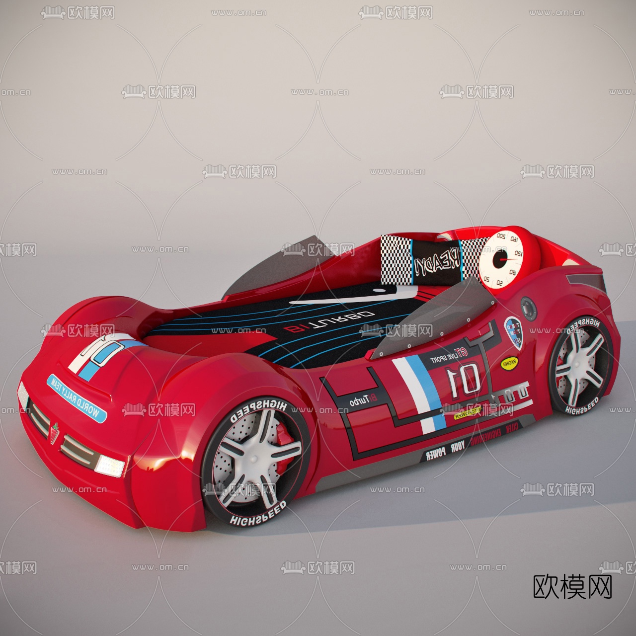 創意汽車造型兒童床3d模型下載