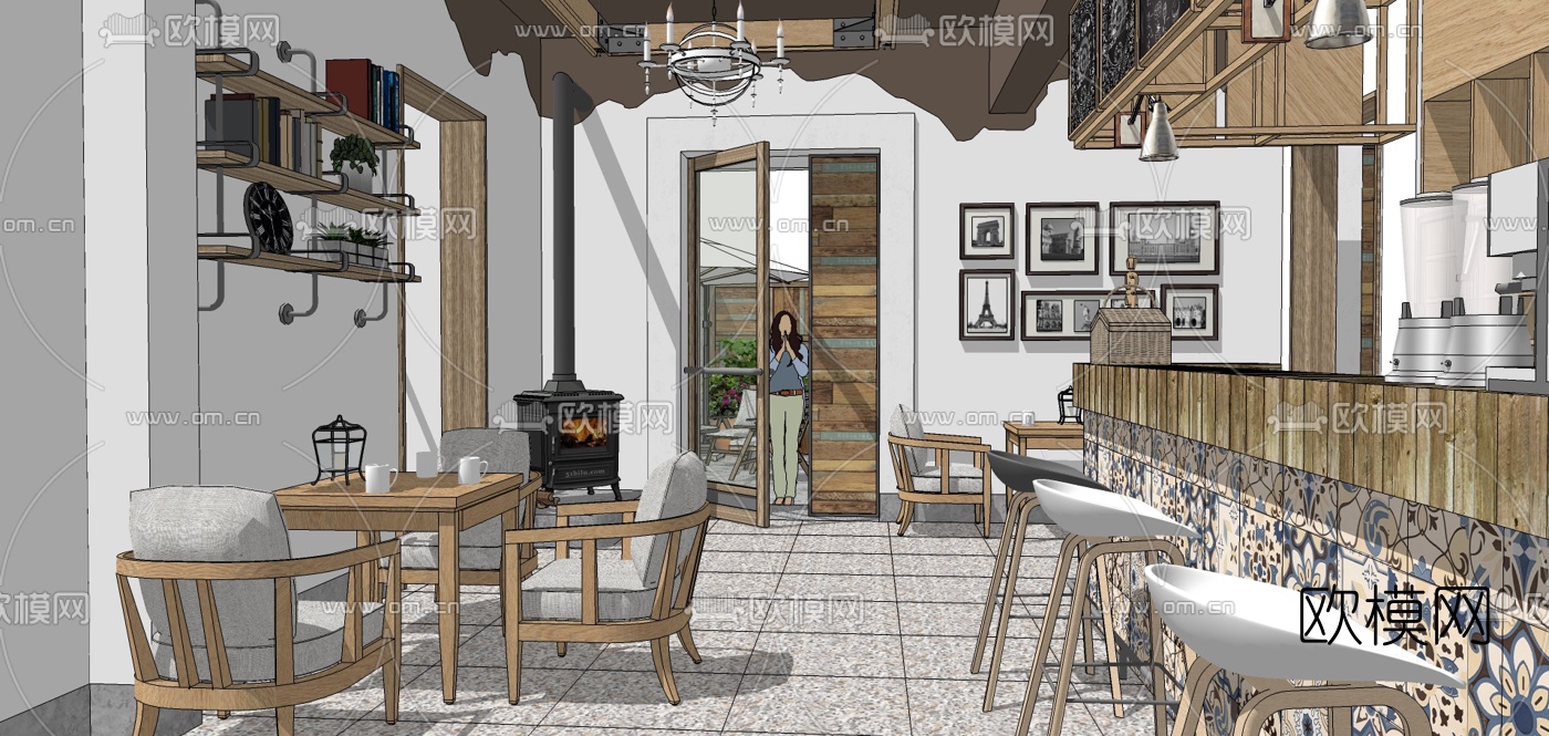 北欧民宿景观设计su模型下载（渲染图6）