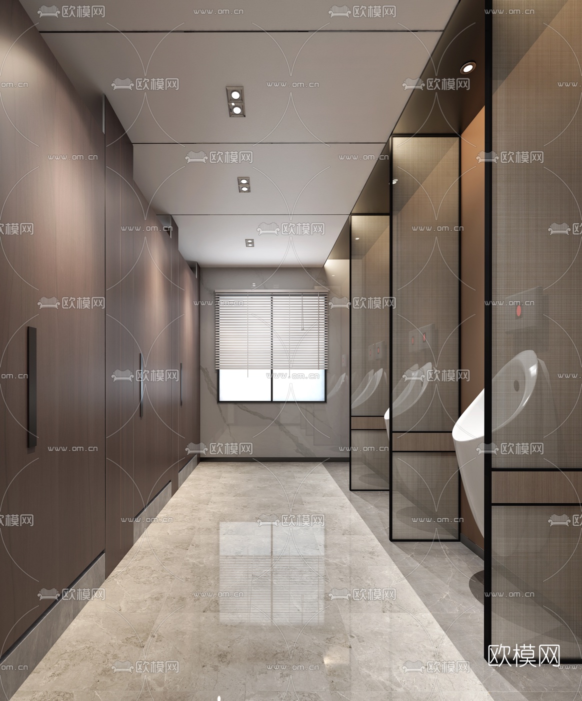现代公共卫生间3d模型下载（渲染图1）