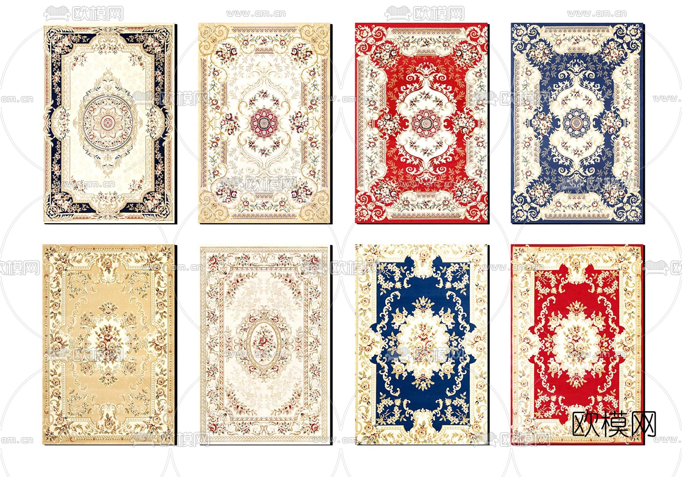 欧式布艺地毯3d模型下载