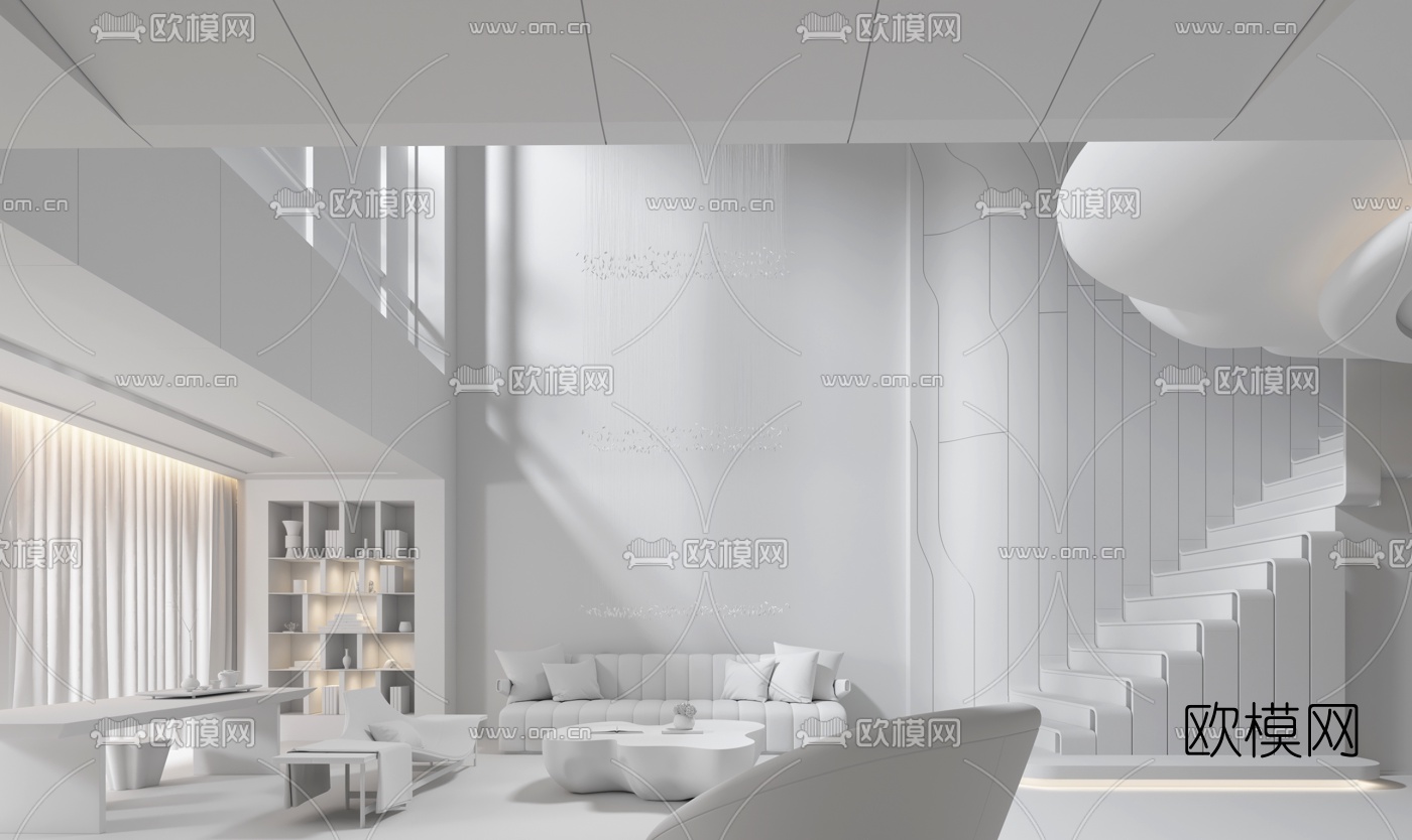 邱德光现代客厅3d模型
