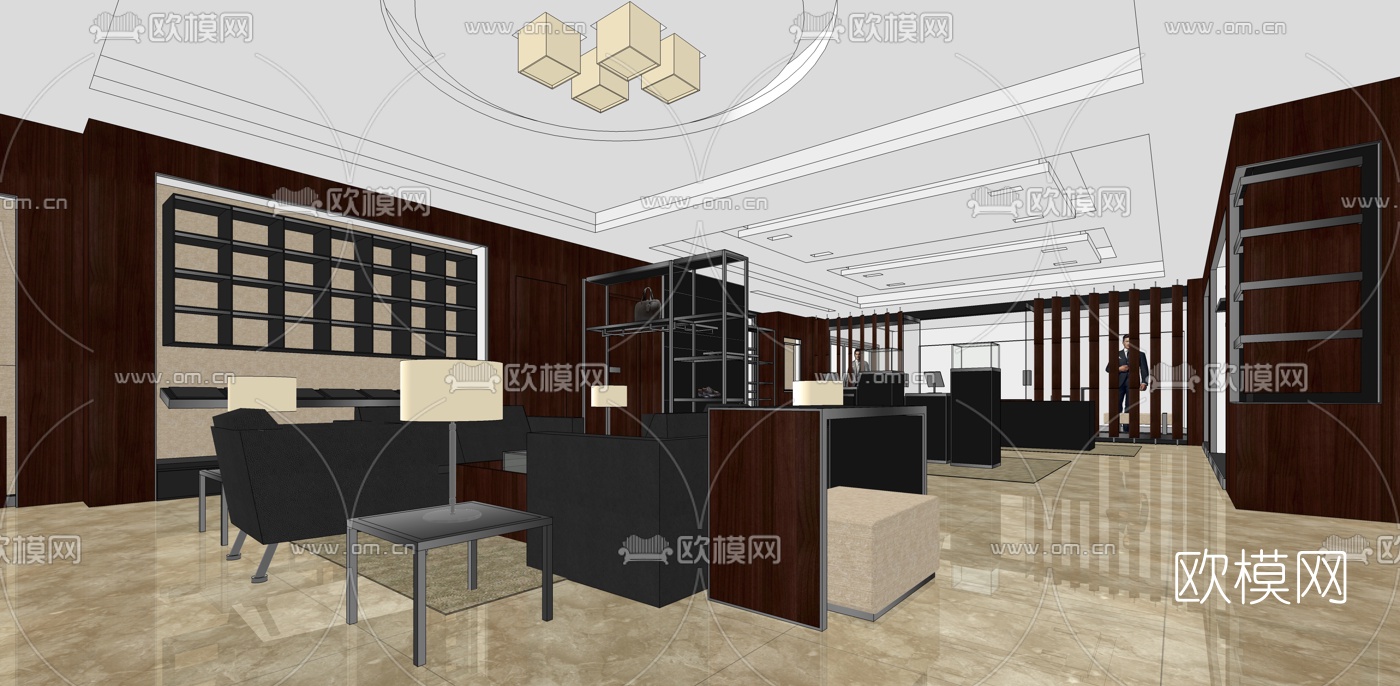 现代服装店su模型下载（渲染图4）