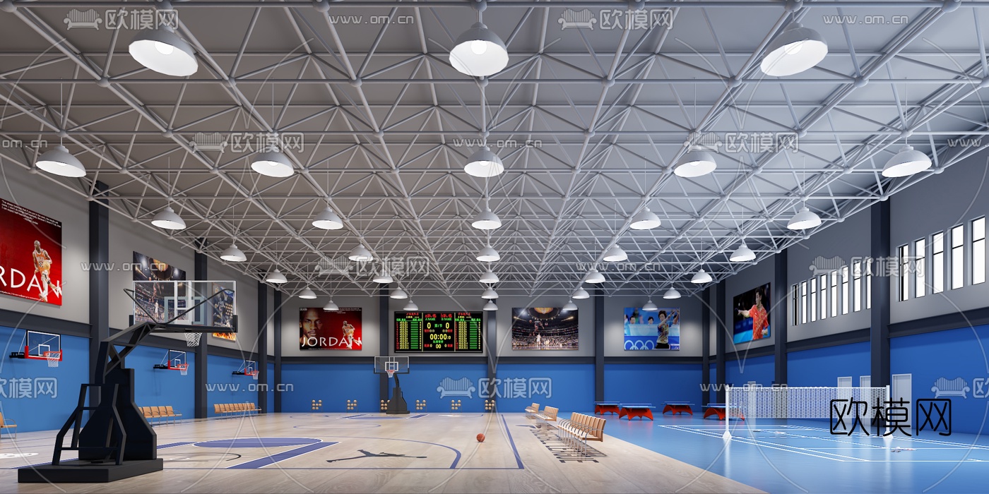 现代篮球馆体育馆3d模型
