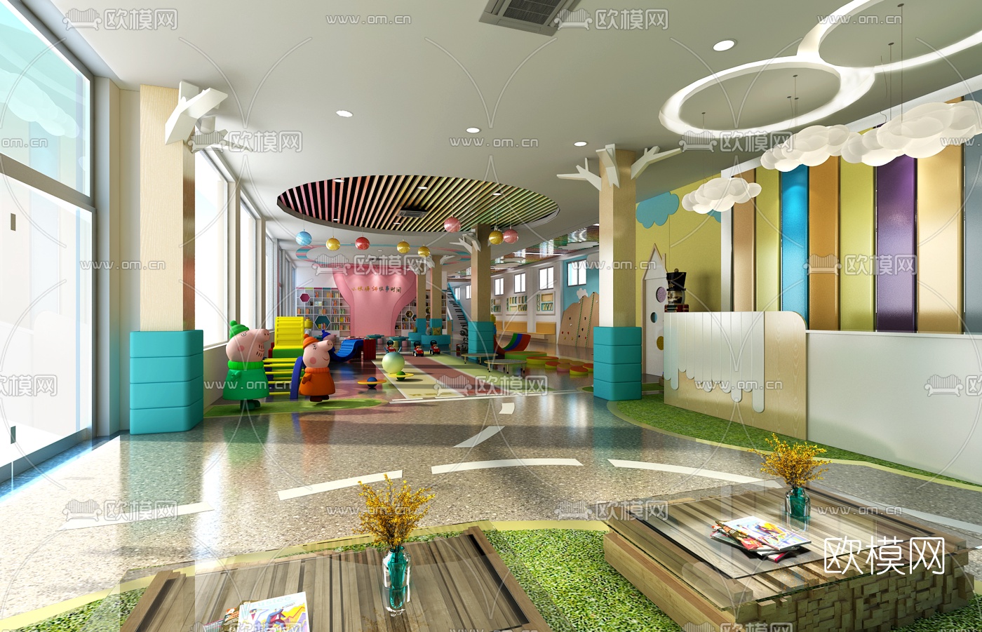现代幼儿园3d模型下载_ID10067251_3dmax免费模型-欧模网