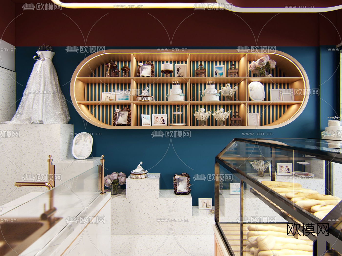 现代蛋糕店面包店3d模型