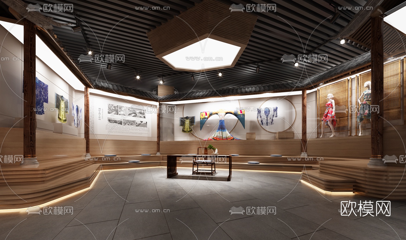 中式民族特色博物馆3D模型