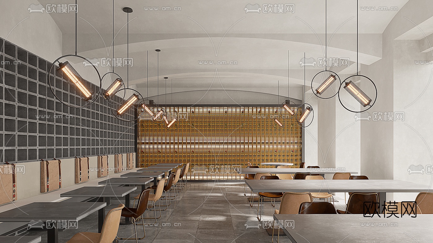工业风餐厅3d模型下载（渲染图1）