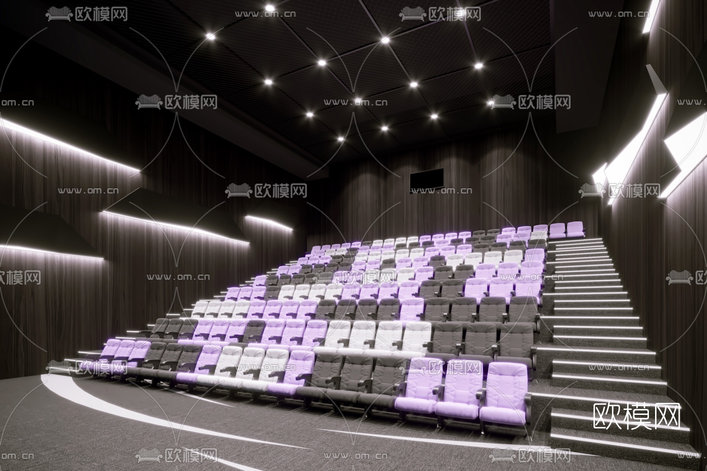 现代电影院放映厅3d模型