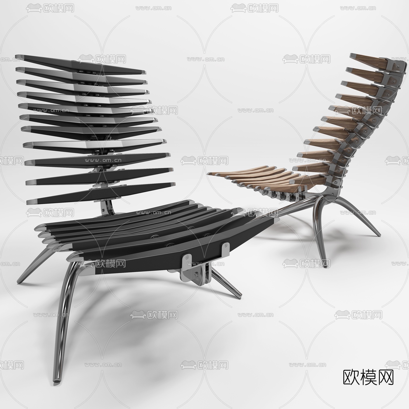 现代个性机械龙骨休闲椅3d模型下载_ID10358718_3dmax免费模型-欧模网