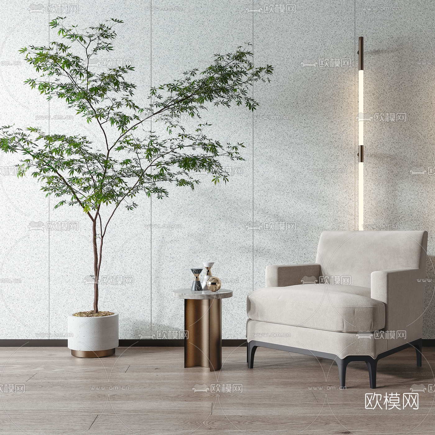 现代布艺休闲沙发3d模型