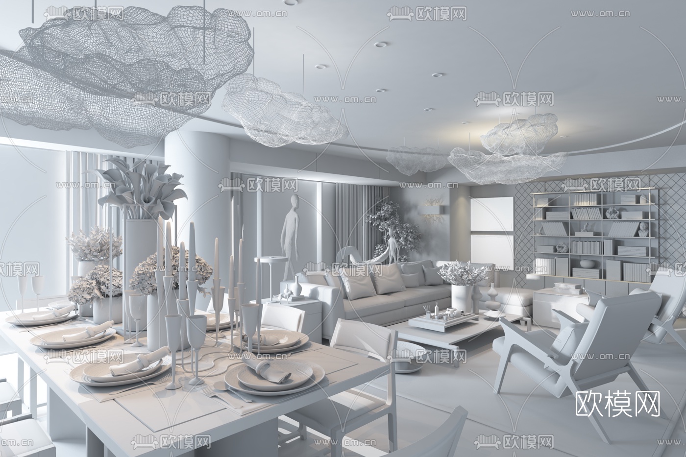 葛亚曦后现代客厅3d模型