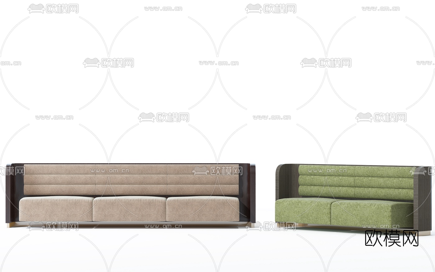 后现代布艺多人沙发组合3d模型下载