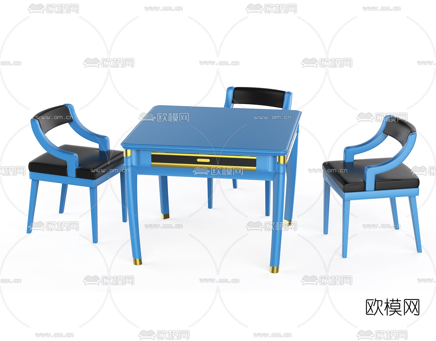 现代麻将桌椅3d模型