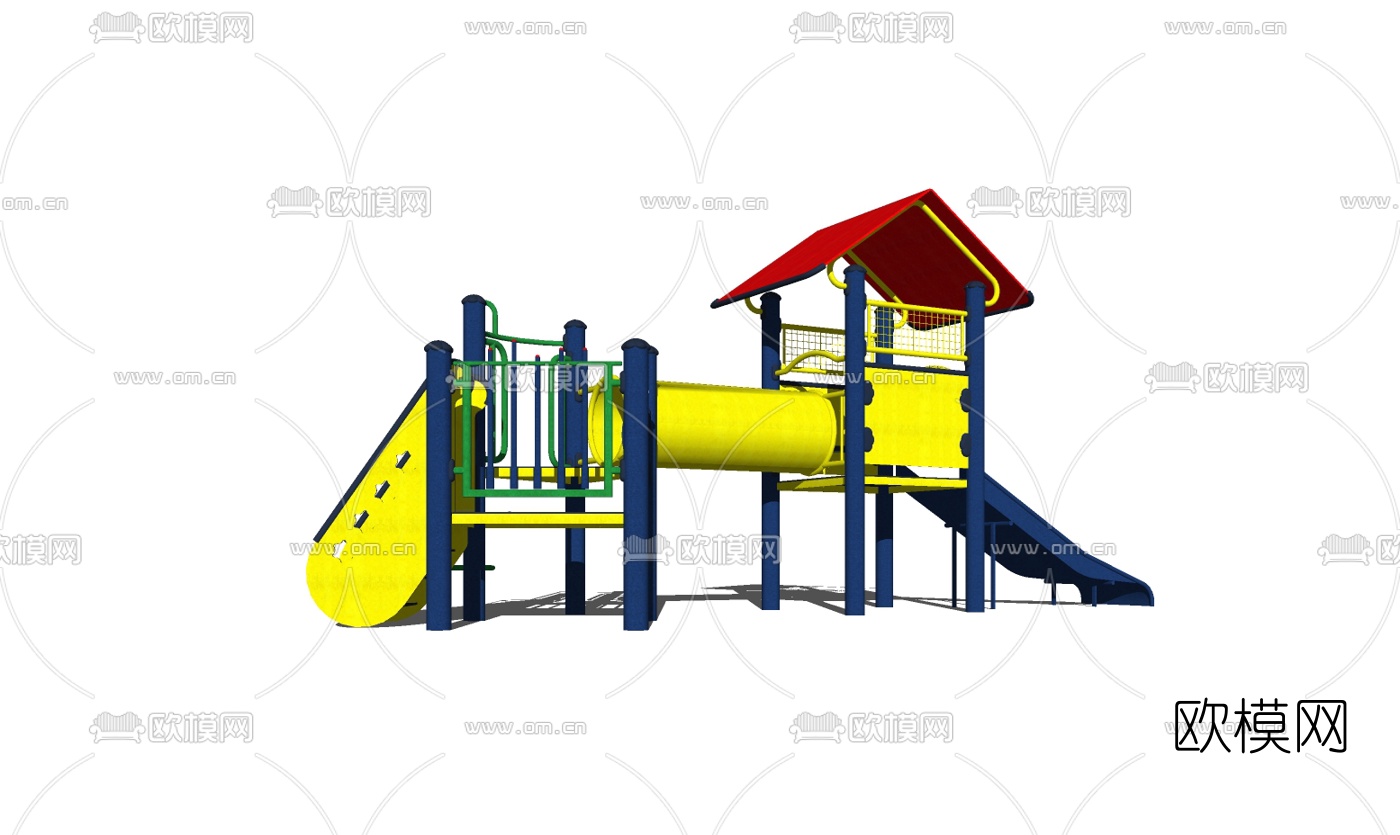 现代儿童滑梯免费su模型下载