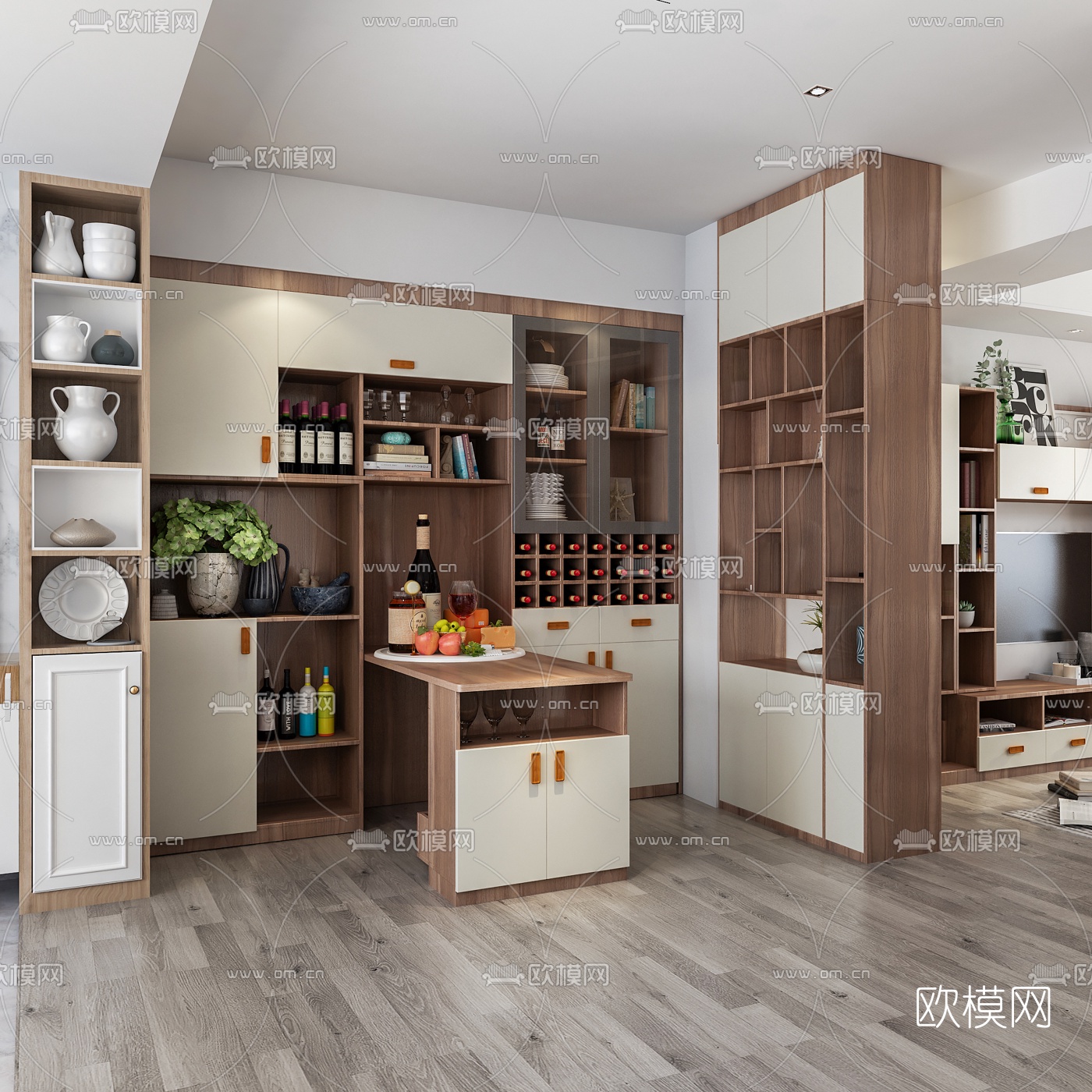 北欧客厅3d模型下载（渲染图3）